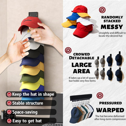 🧢 Hat Organizer Wall Rack – 2 Pack