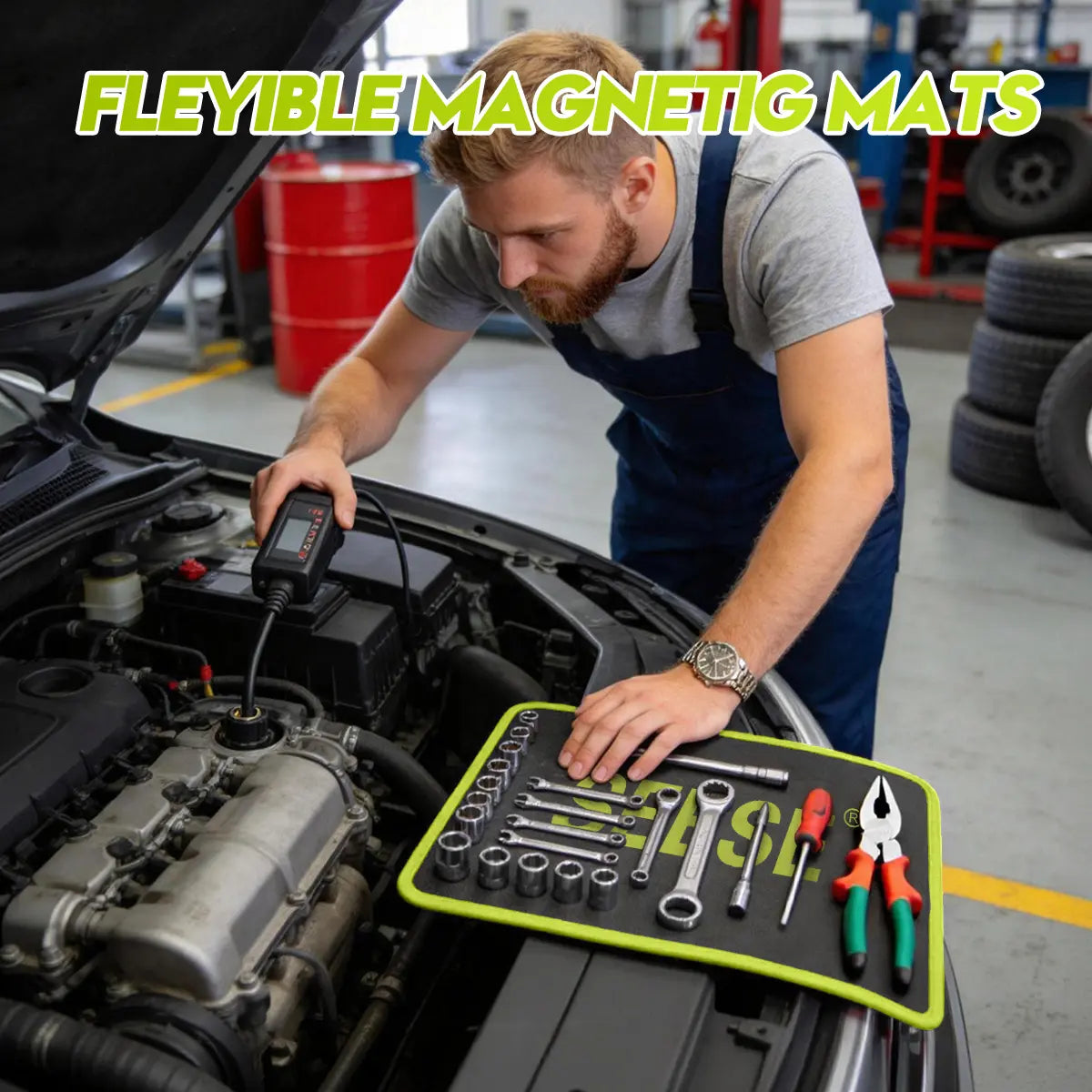 🔧 Flexible Magnetic Tool Mat