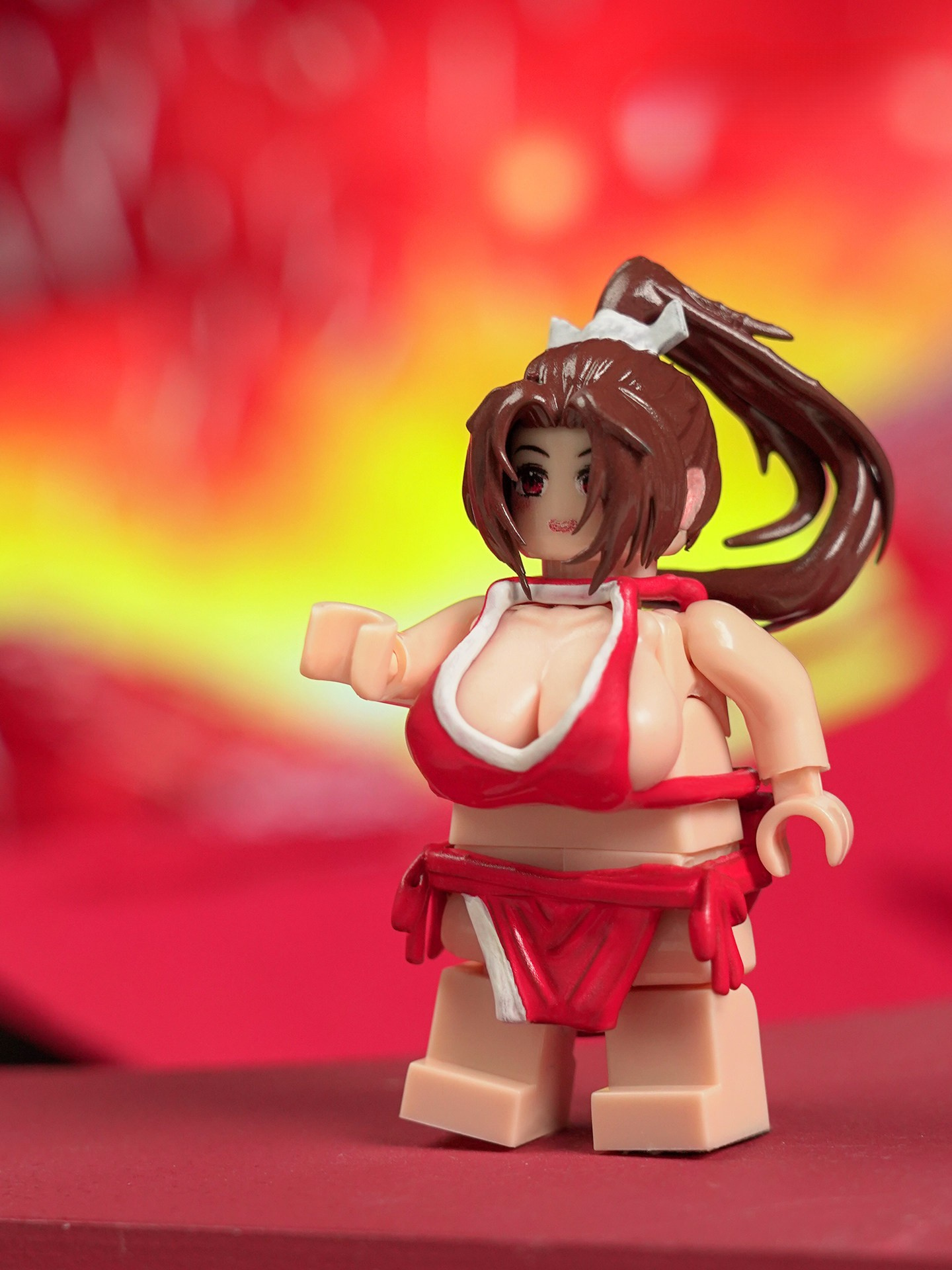 Busty Anime Heroine Brick Figures