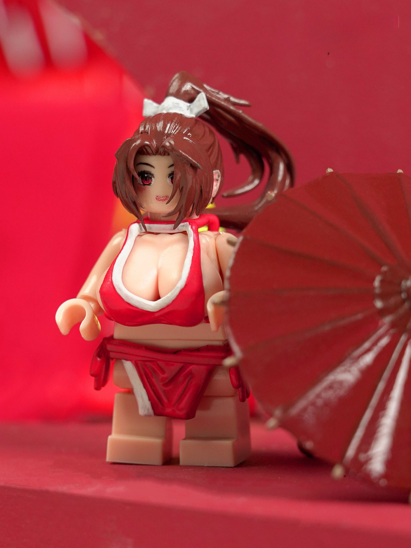 Busty Anime Heroine Brick Figures