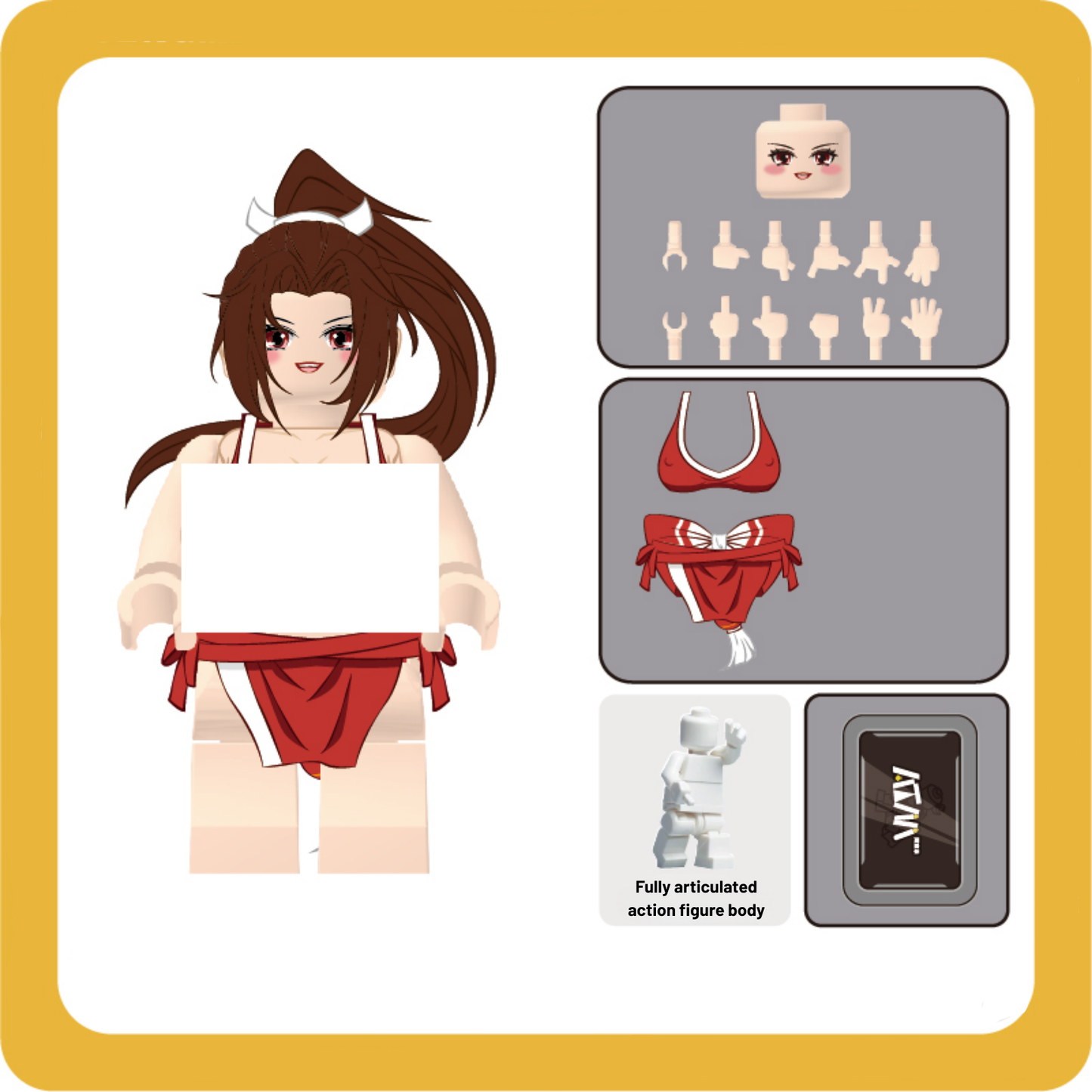 Busty Anime Heroine Brick Figures