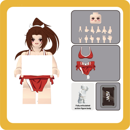 Busty Anime Heroine Brick Figures