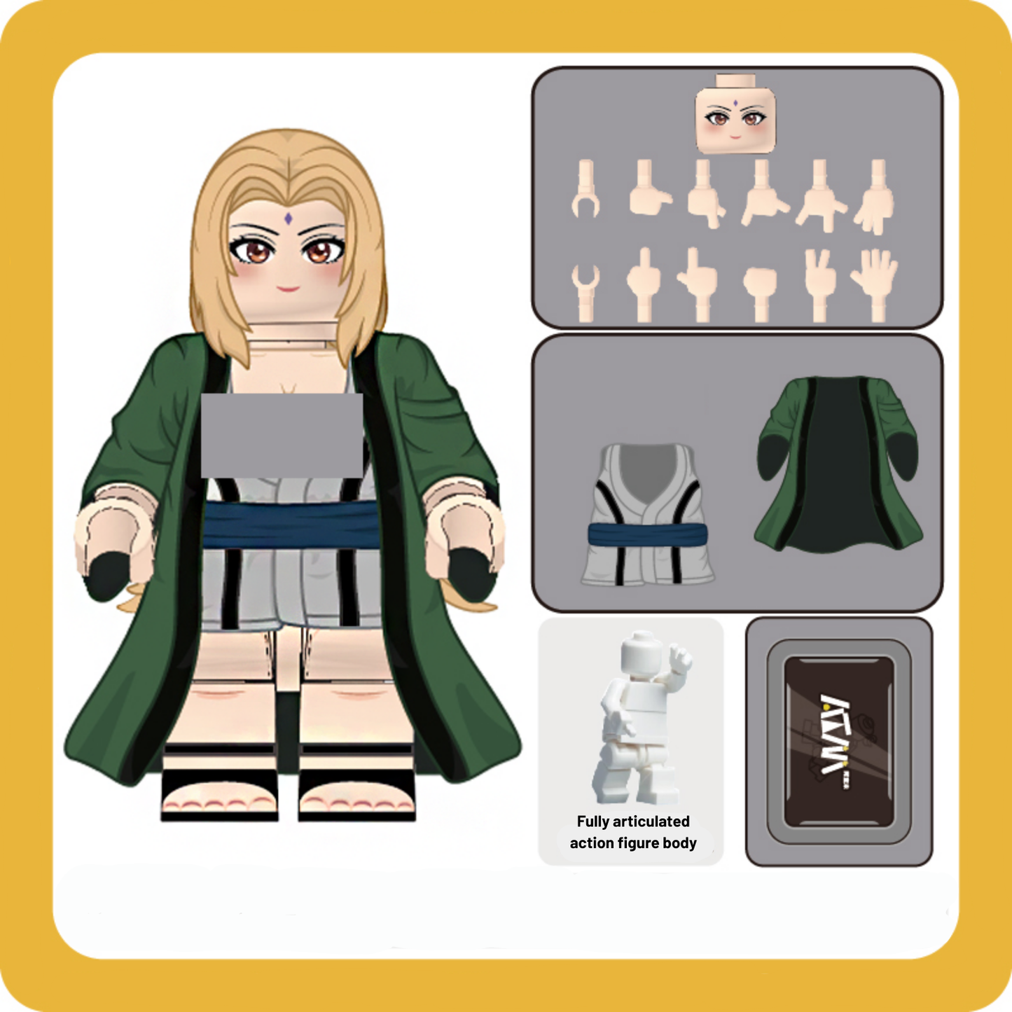 Busty Anime Heroine Brick Figures