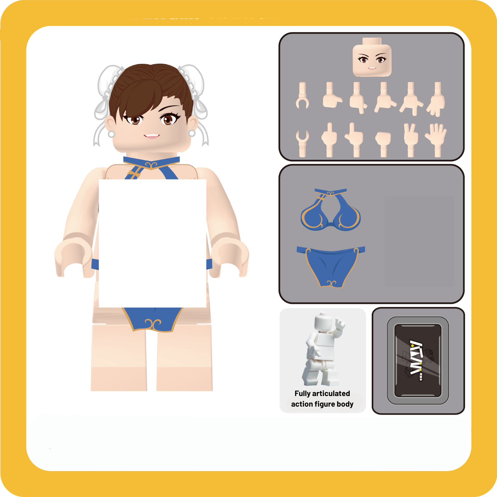 Busty Anime Heroine Brick Figures