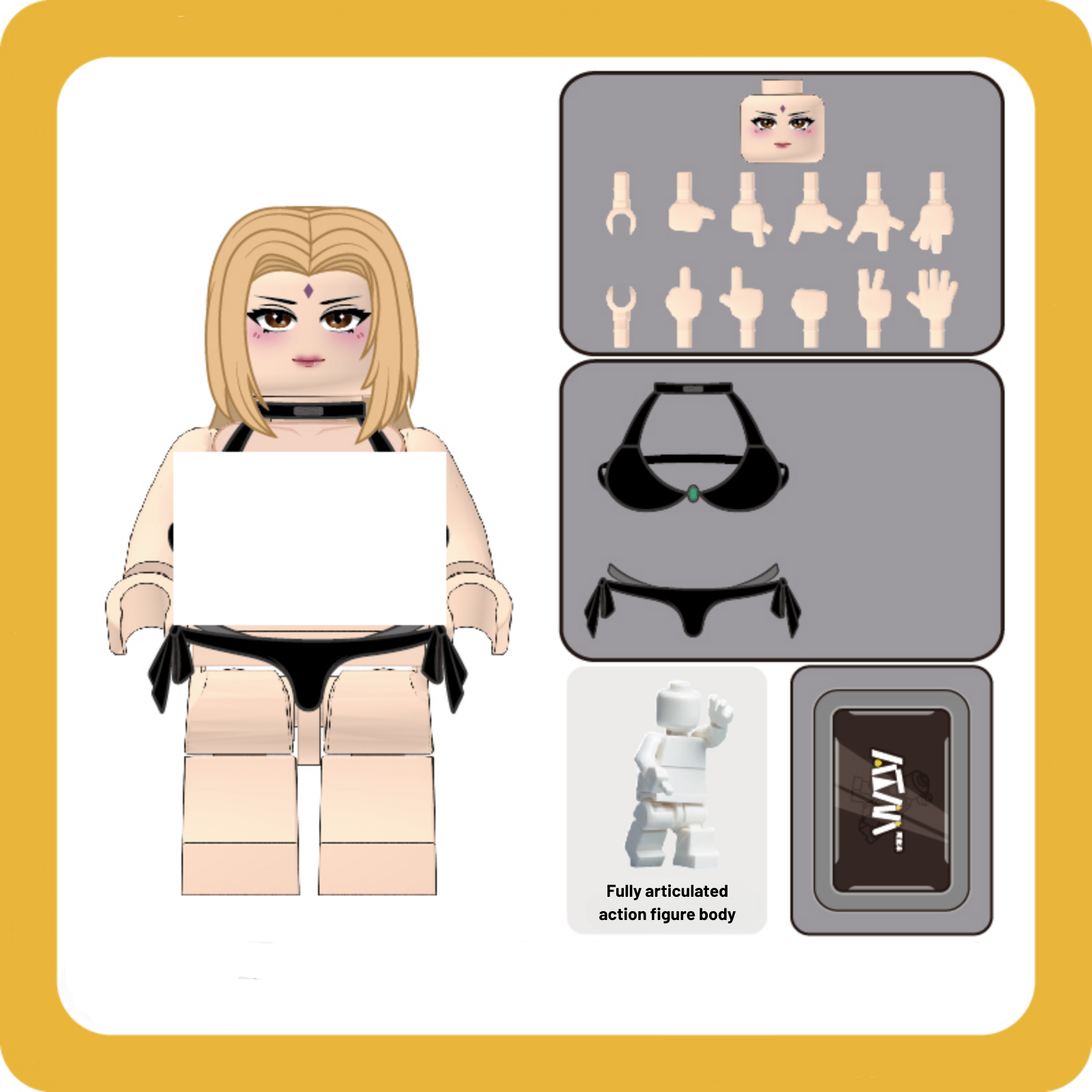 Busty Anime Heroine Brick Figures