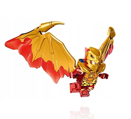 LEGO Ninjago Crystalized Golden Dragon Combo Set: Cole Jay Zane and Kai Minifigures with Weapons, Blue
