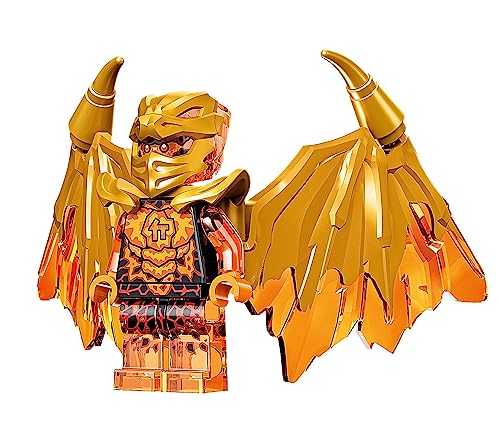 LEGO Ninjago Crystalized Golden Dragon Combo Set: Cole Jay Zane and Kai Minifigures with Weapons, Blue