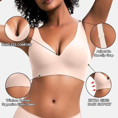 Full coverage wireless bra