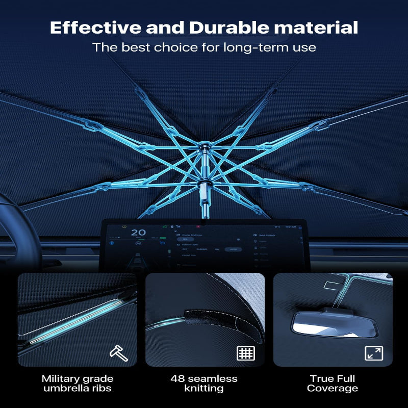☂️ Umbrella Windshield Sun Shade – Foldable UV & Heat Protection for Cars