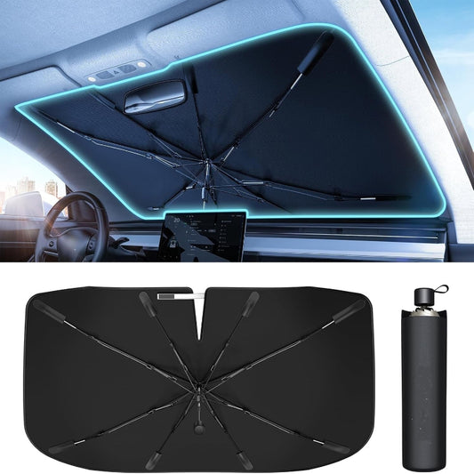 ☂️ Umbrella Windshield Sun Shade – Foldable UV & Heat Protection for Cars