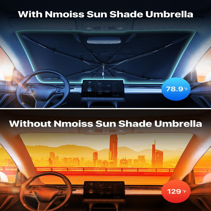 ☂️ Umbrella Windshield Sun Shade – Foldable UV & Heat Protection for Cars