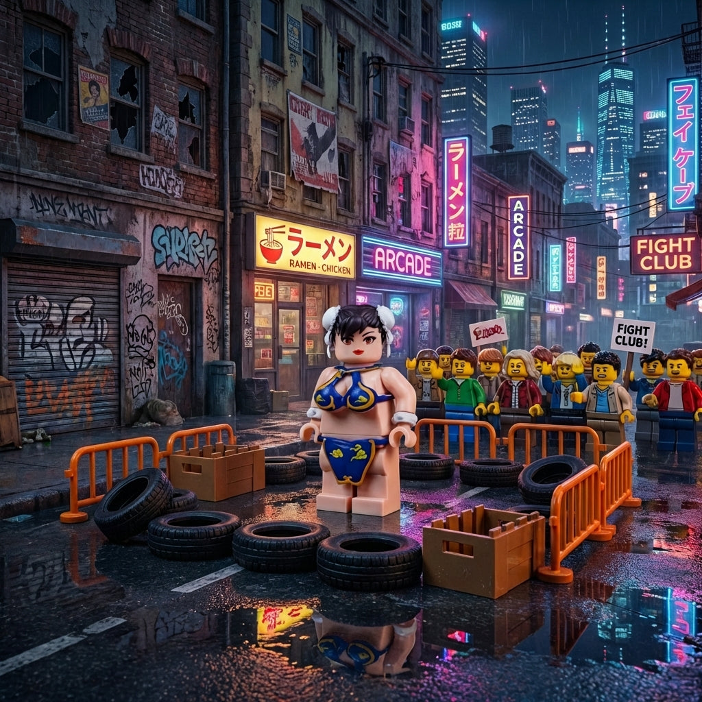 Busty Anime Heroine Brick Figures