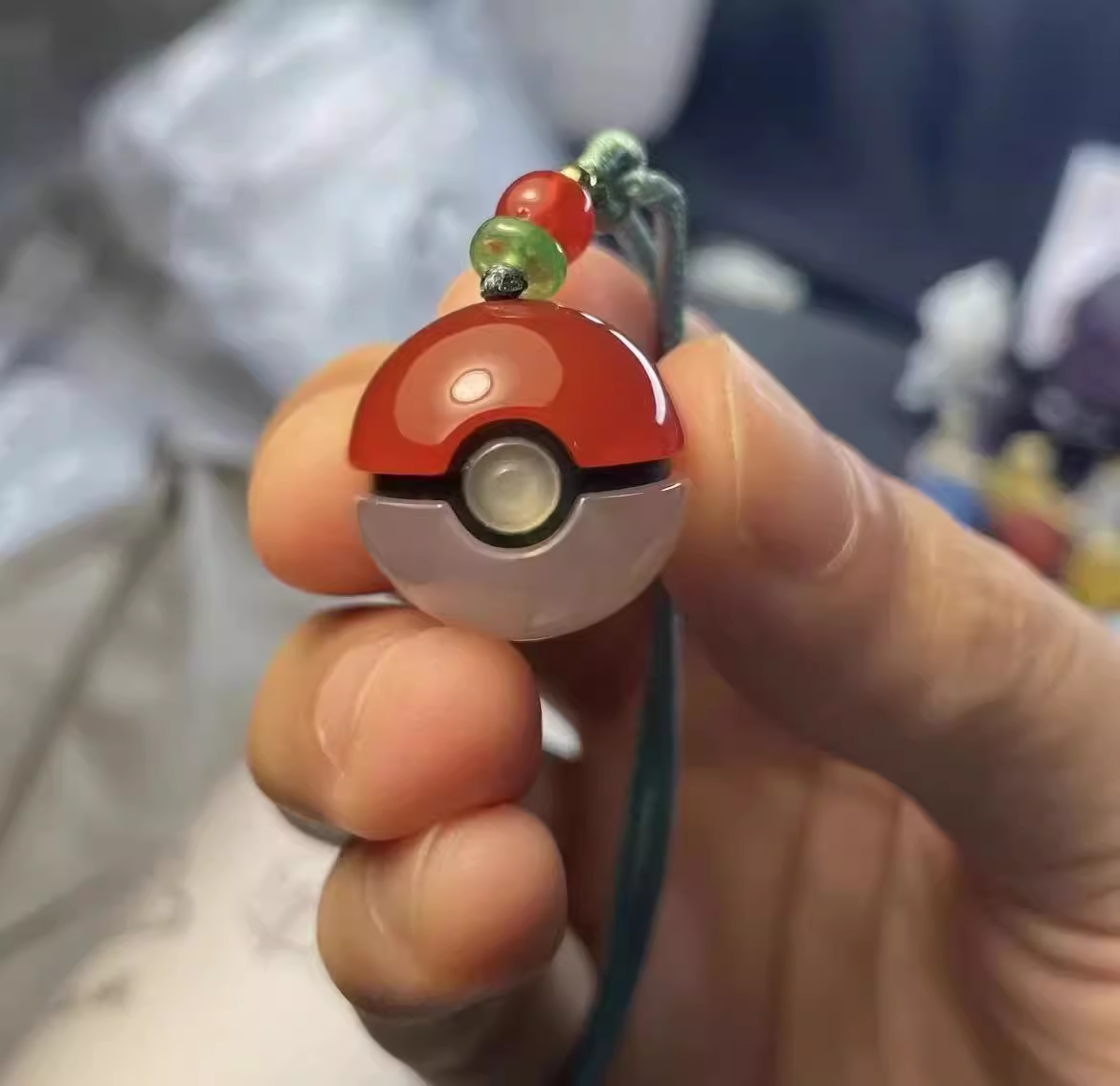 Handmade Carved Agate - Pokemon Ball