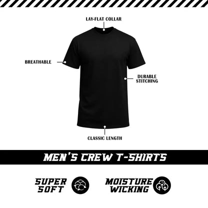 12-Pack Men's Black Crew Neck T-Shirts – Soft Cotton Blend Tees