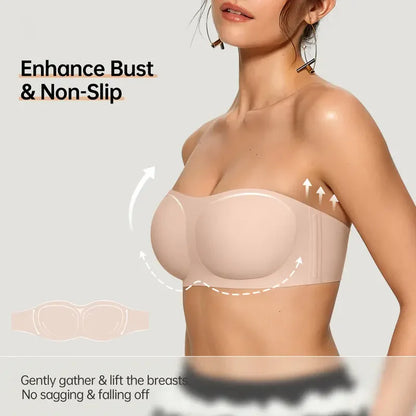 Final 3 Hours: 60%OFF🔥 Womens Strapless Bras Push Up Bandeau Bra