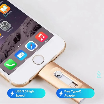⚡3 in 1 Flash Drive, Portable High Speed USB 3.0 Memory Storage