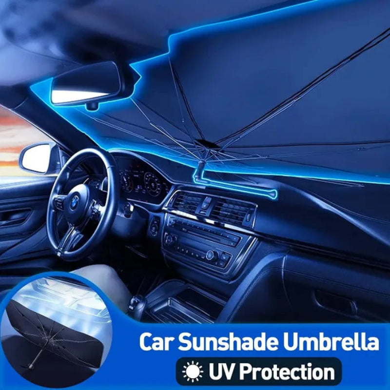 ☂️ Umbrella Windshield Sun Shade – Foldable UV & Heat Protection for Cars