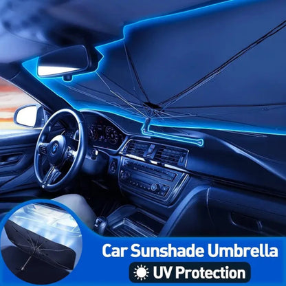 ☂️ Umbrella Windshield Sun Shade – Foldable UV & Heat Protection for Cars