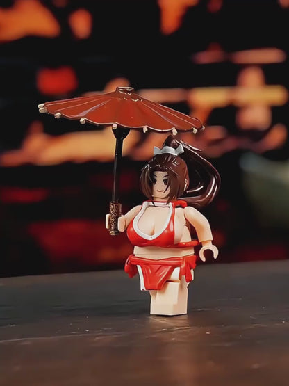 Busty Anime Heroine Brick Figures