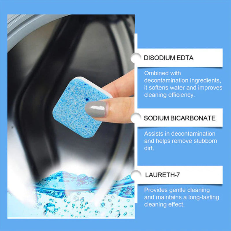 🧼 Washing Machine Cleaner Tablets – Deep Clean, Deodorize & Freshen Your Washer